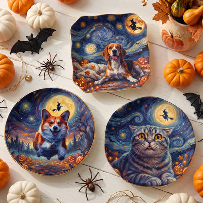 Custom-Pet-Dog-Cat-Portrait-Halloween-Van-Gogh-Style-Personalized-Jewelry-Dish1