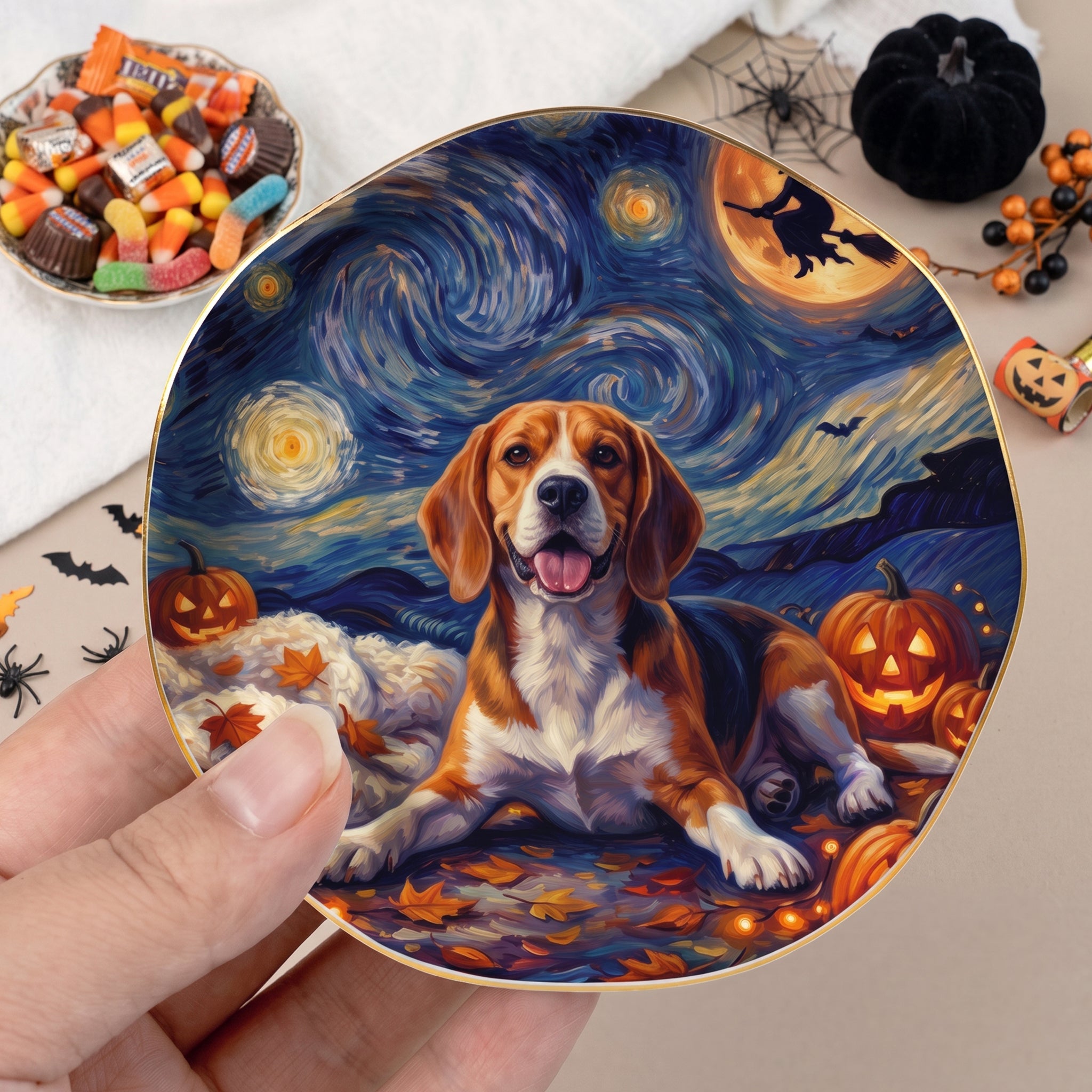 Custom-Pet-Dog-Cat-Portrait-Halloween-Van-Gogh-Style-Personalized-Jewelry-Dish5