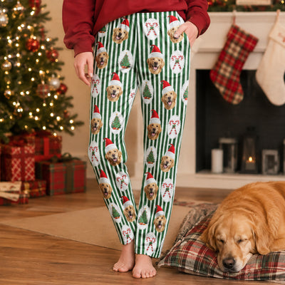 Custom Pet Face, Christmas Gift, Holiday Gift, Outfit Cozy Nightwear For Pet Lover, Dog Lover, Cat Lover - Personalized Lounge Pants