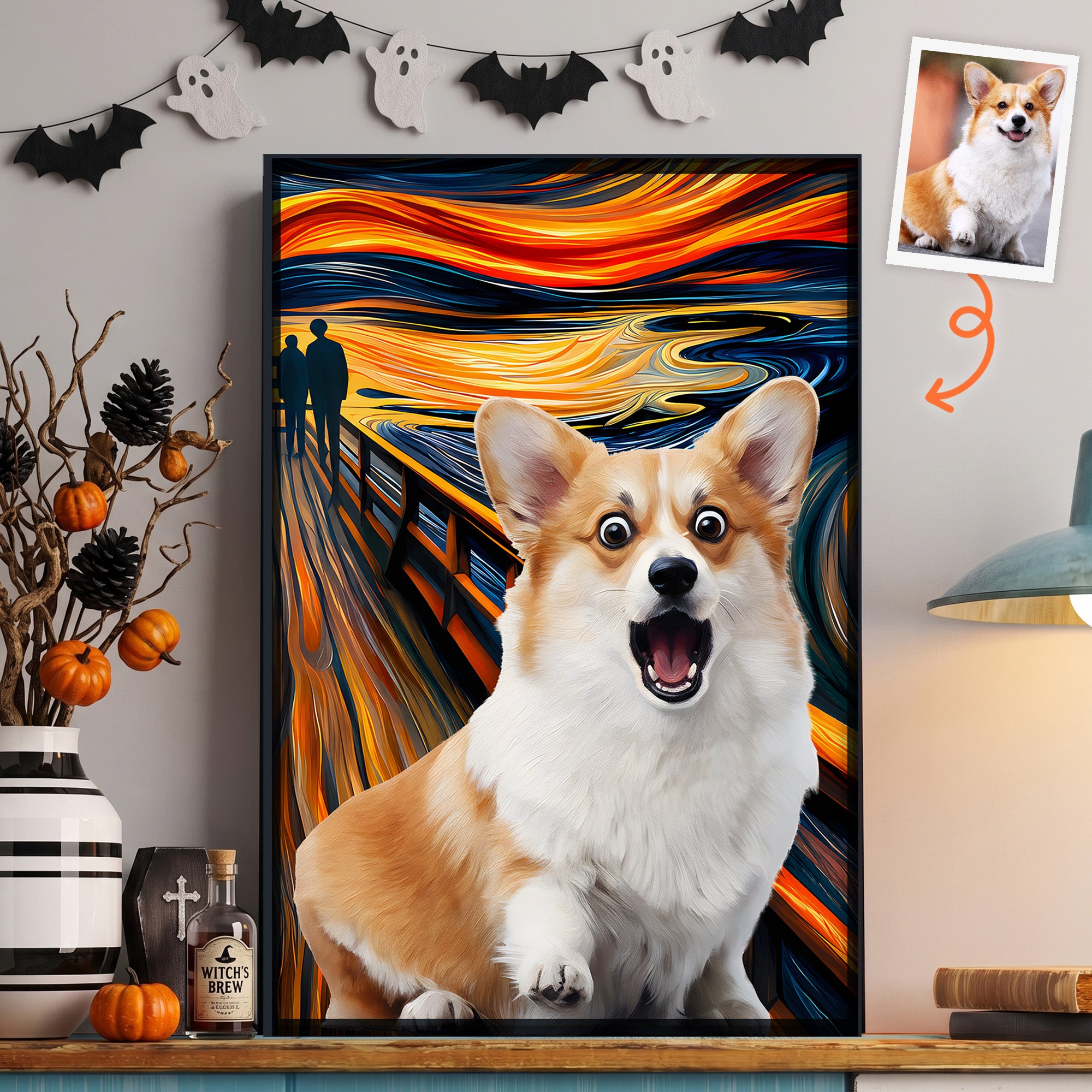 Custom-Pet,-Family,-Friend-Photo-Funny-Scream-Halloween-Art-Personalized-Poster-1