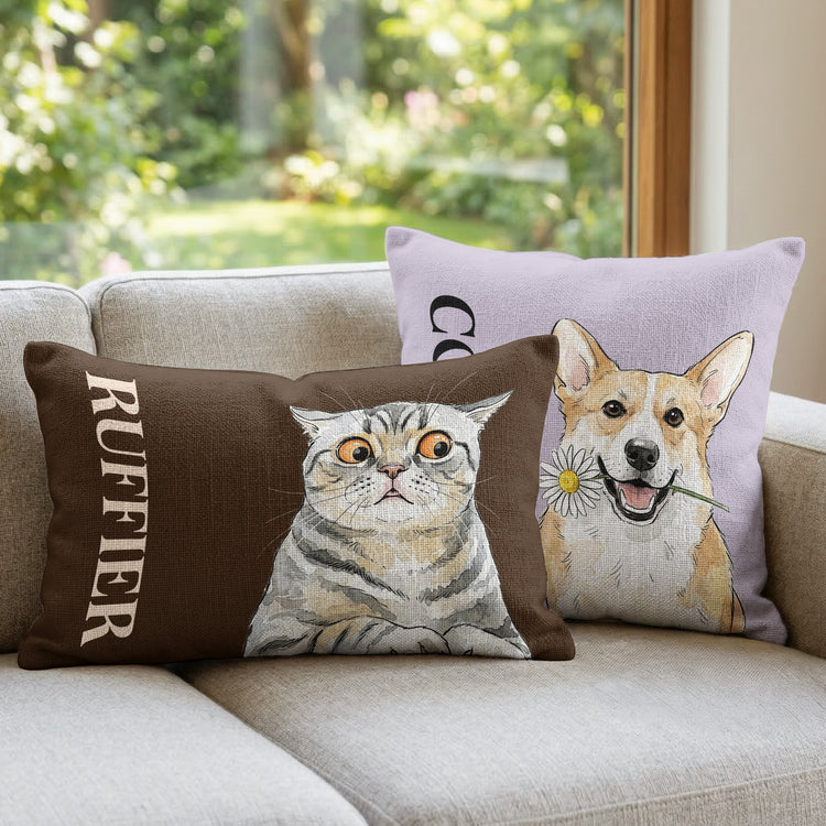 Custom-Pet-Funny-Style-Art-Watercolor-Personalized-Pillow-Cover-2