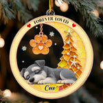 Custom-Pet-Name-Christmas-Memorial-Ornament,-Pet-Loss-Remembrance-Gift,-Sea-Glass-3D-Effect-Paw-Print-Personalized-Ornament
