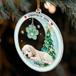 Custom-Pet-Name-Christmas-Memorial-Ornament,-Pet-Loss-Remembrance-Gift,-Sea-Glass-3D-Effect-Paw-Print-Personalized-Ornament