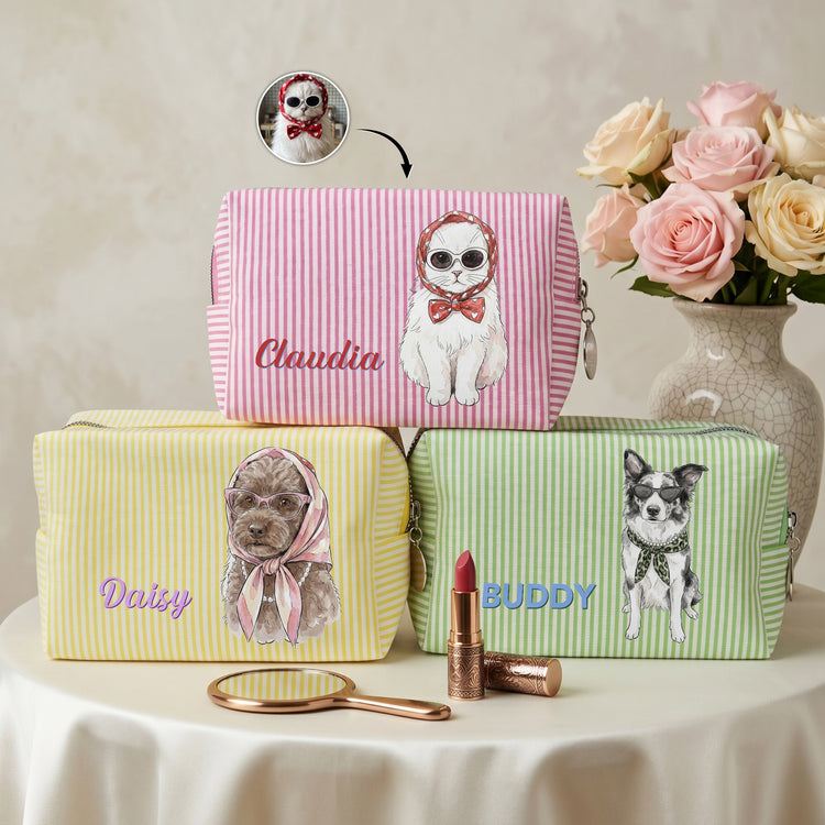 Custom-Pet-&-Name-Colorful-Stripes-Bag-Personalized-Makeup-Bag-1