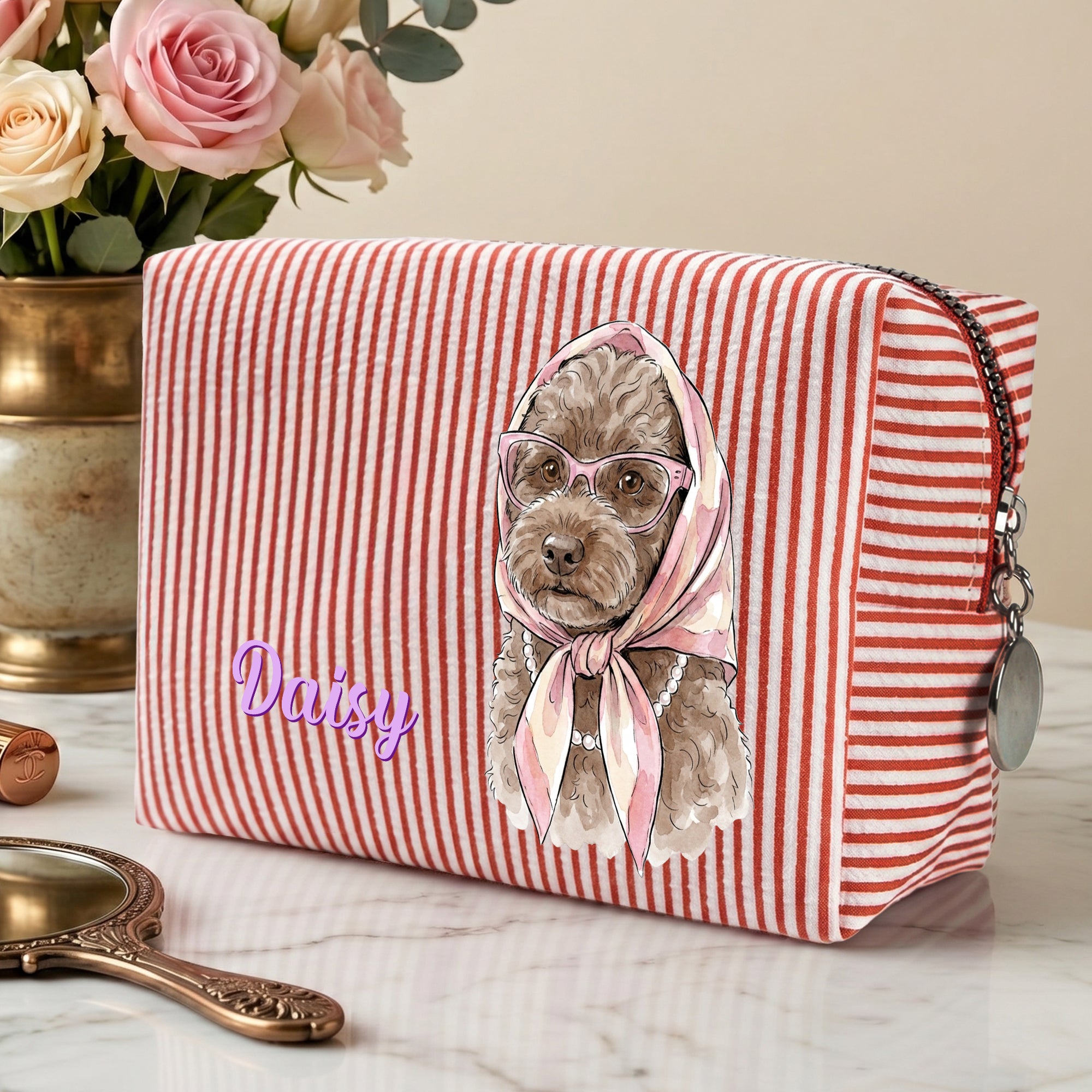 Custom-Pet-&-Name-Colorful-Stripes-Bag-Personalized-Makeup-Bag-2