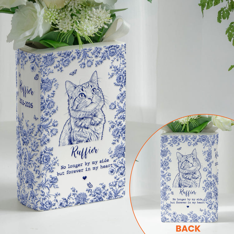 Custom-Pet-Photo-Ceramic-Book-Vase-Memorial-Gifts-Sketch-Art-Personalized-Vase-3