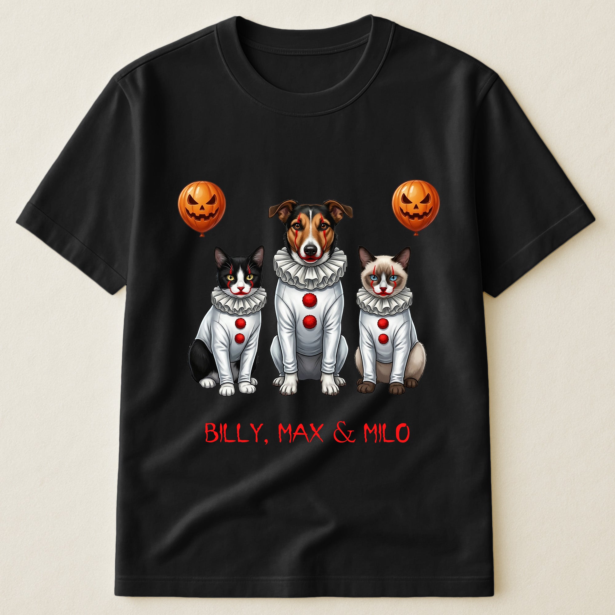 Custom-Pet-Photo-Creepy-Clown-Personalized-Shirt-3