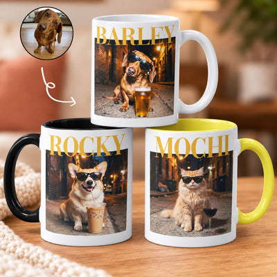 Custom Pet Photo Meme Vintage Graphic Gift For Pet Lovers - Personalized Mug