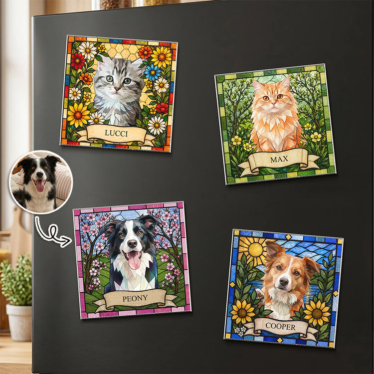 Custom-Pet-Photo-Stained-Glass-Style-Art-Pet-Lovers-Pet-Loss-Gifts-Personalized-Magnet-1