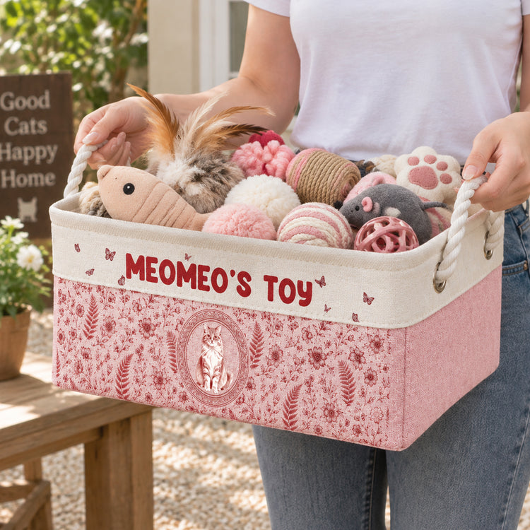 Custom-Pet-Photo-Toy-Basket-Toy-Bag,-Dog-Toy-Basket,-Pet-Storage-Basket,-Pet-Accessory,-New-Puppy-Gift,-Toy-Box-Personalized-Storage-Basket-3