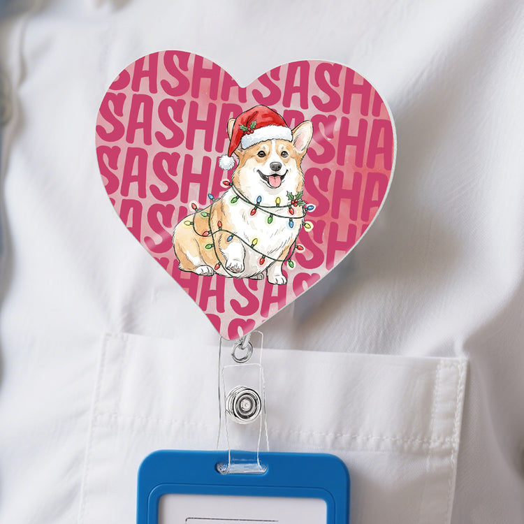 Custom-Pet-Photo-Watercolor-Art-Colorful-Name-Personalized-Badge-Reel-2