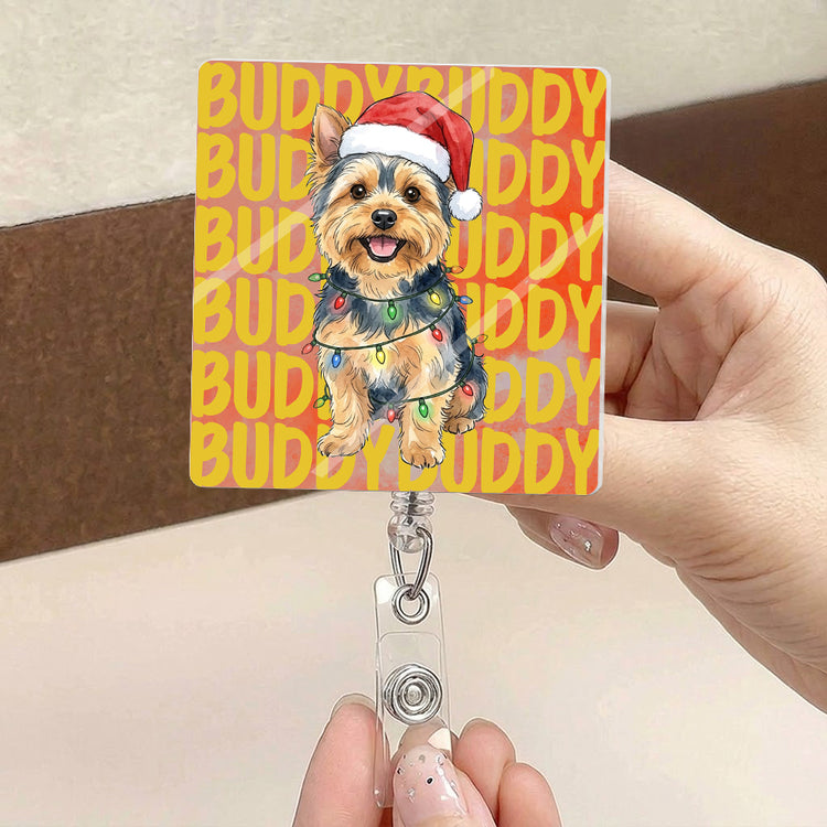 Custom-Pet-Photo-Watercolor-Art-Colorful-Name-Personalized-Badge-Reel-4
