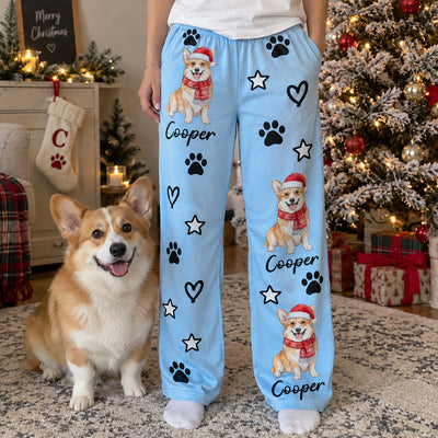Custom Pet Photo Watercolor Art Pet Lover Gift - Personalized Lounge Pants