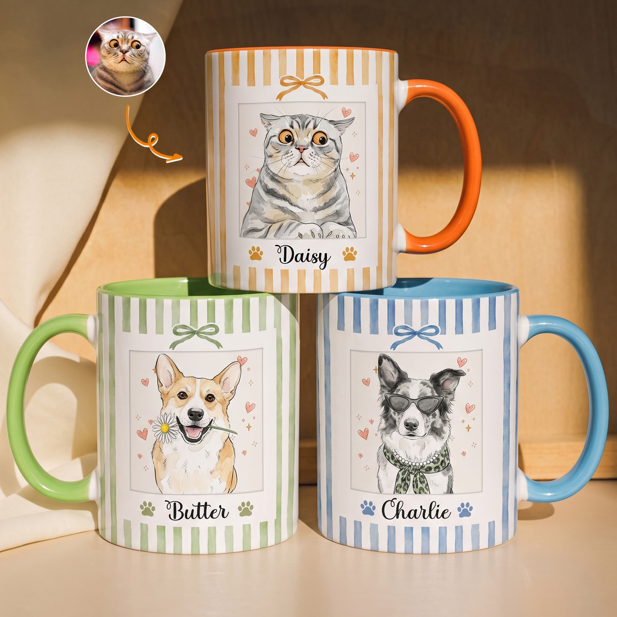 Custom-Pet-Photo-Watercolor-New-Version-Gifts-For-Dog-Mom-Cat-Mom-Personalized-Mug-1