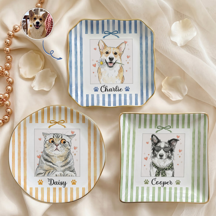 Custom-Pet-Photo-Watercolor-Striped-Pattern-Personalized-Jewelry-Dish-1