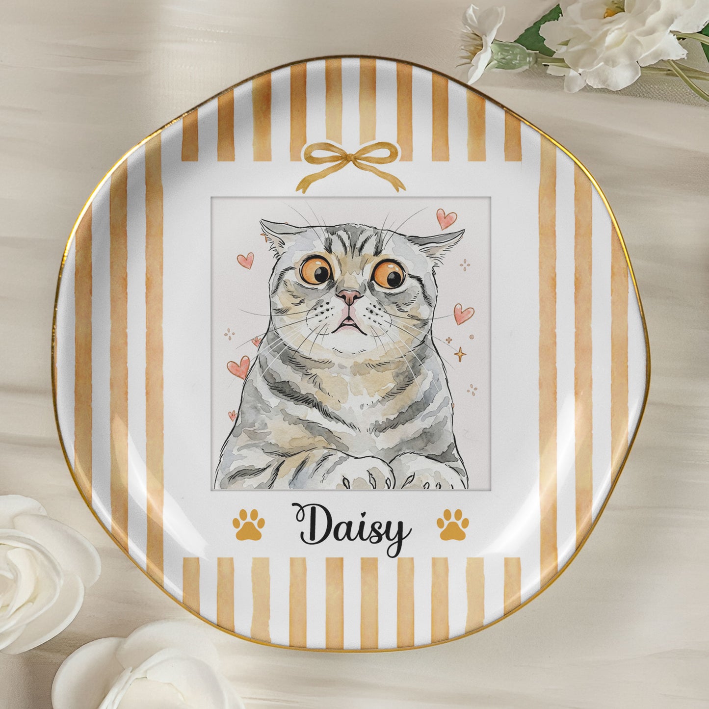 Custom-Pet-Photo-Watercolor-Striped-Pattern-Personalized-Jewelry-Dish-4