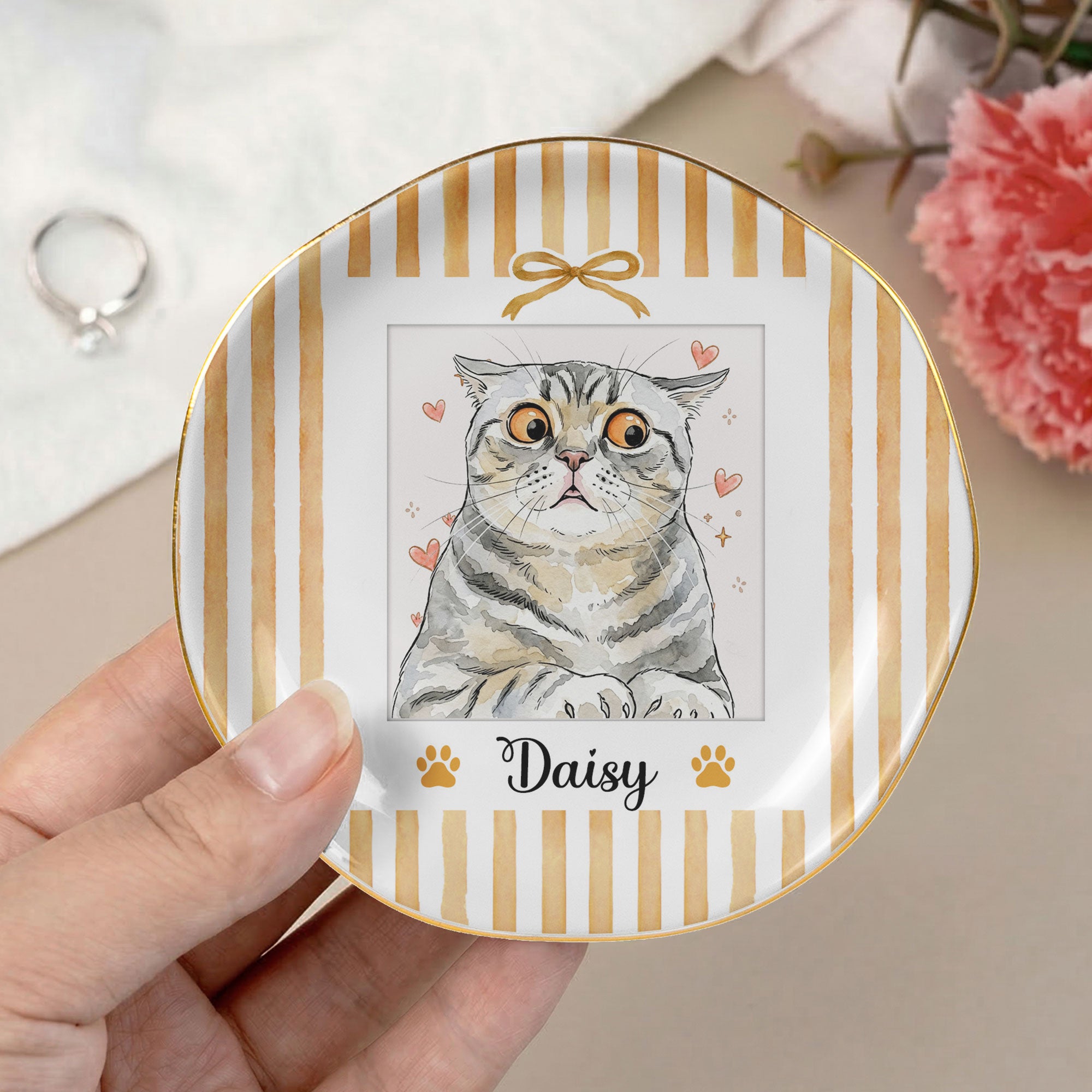 Custom-Pet-Photo-Watercolor-Striped-Pattern-Personalized-Jewelry-Dish-8