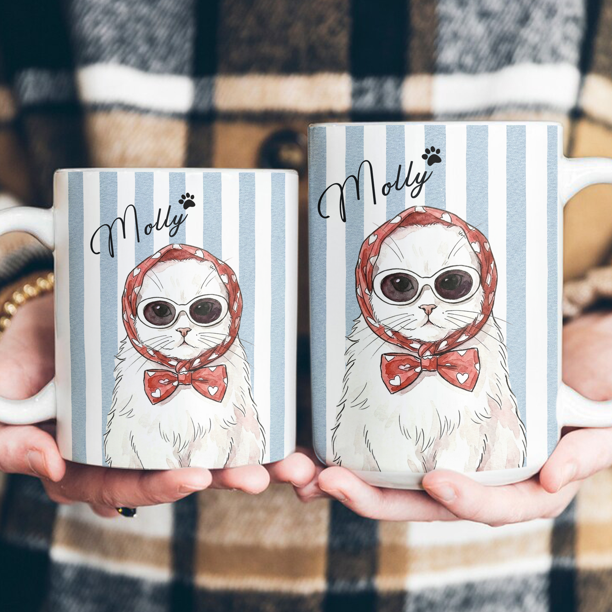 Custom-Pet-Photo-Watercolor-Striped-Patterns-New-Version-Pet-Lovers-Gifts-Personalized-Mug-3