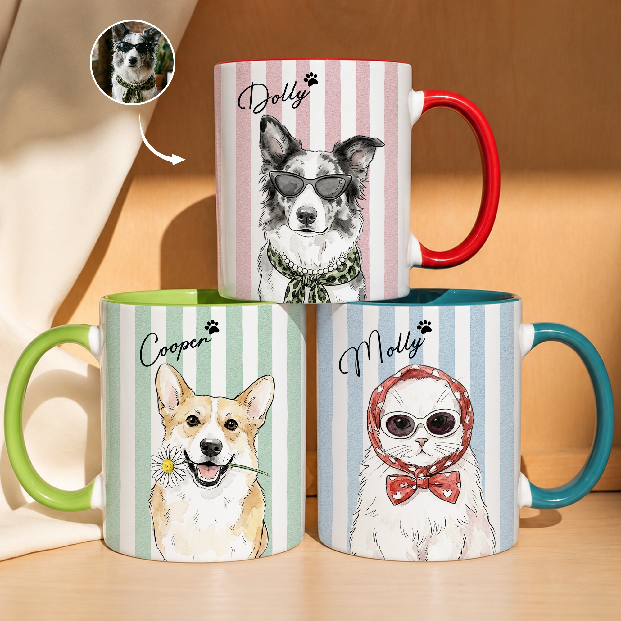 Custom-Pet-Photo-Watercolor-Striped-Patterns-New-Version-Pet-Lovers-Gifts-Personalized-Mug-6