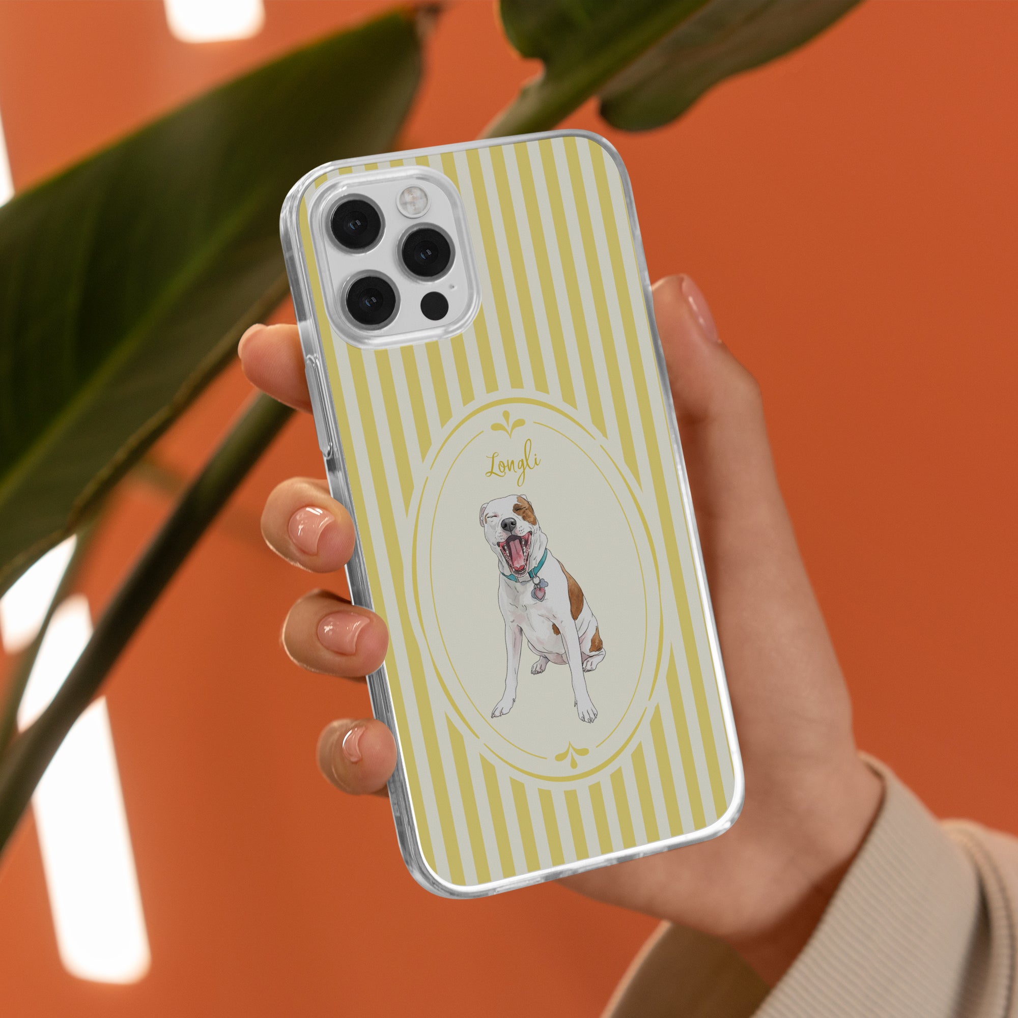 Custom-Pet-Portrai-Watercolor-Striped-Pattern-Personalized-Phone-Case-3