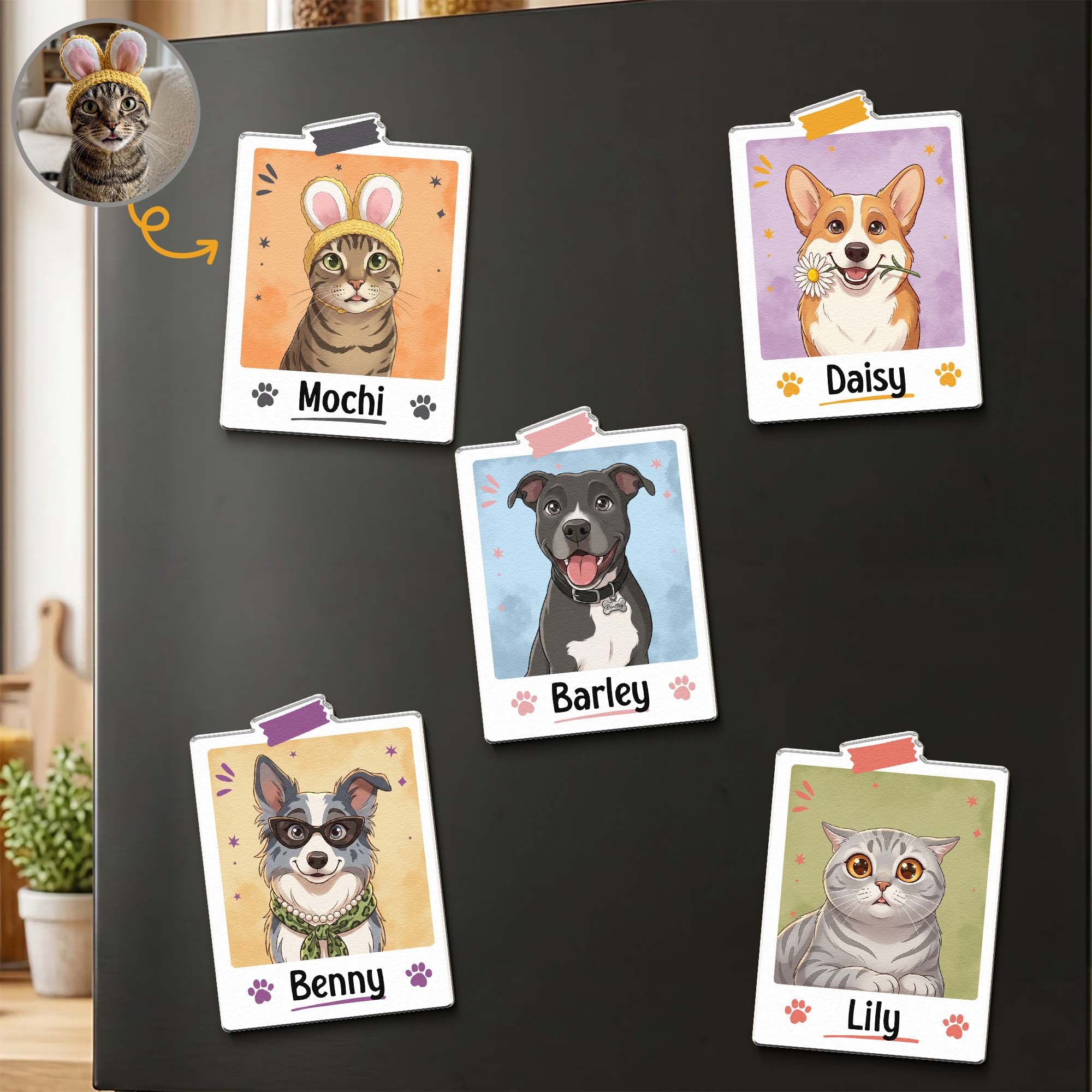 Custom-Pet-Portrait-Cartoon-Style-Colorful-Personalized-Magnet-1