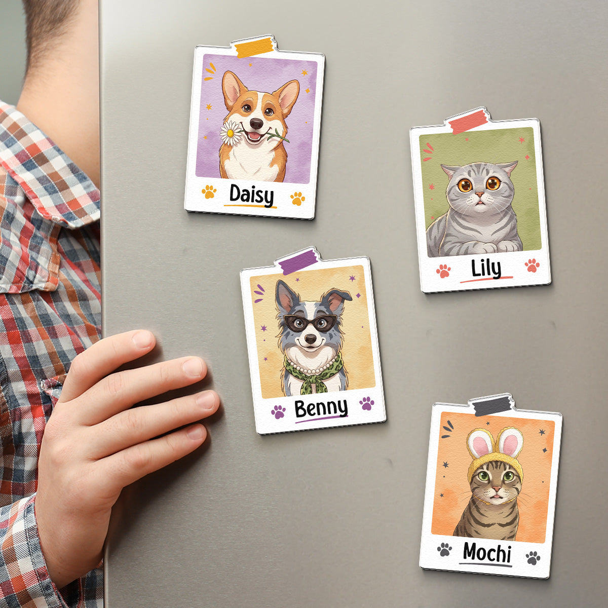 Custom-Pet-Portrait-Cartoon-Style-Colorful-Personalized-Magnet-2