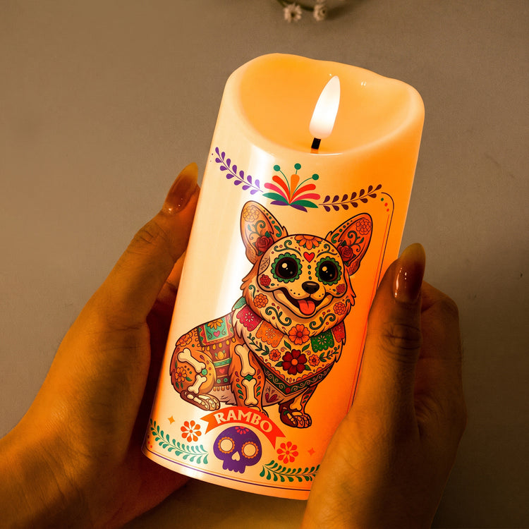 Custom-Pet-Portrait-Day-Of-The-Dead-Mexican-Hispanic-Style--Personalized-Candles-3