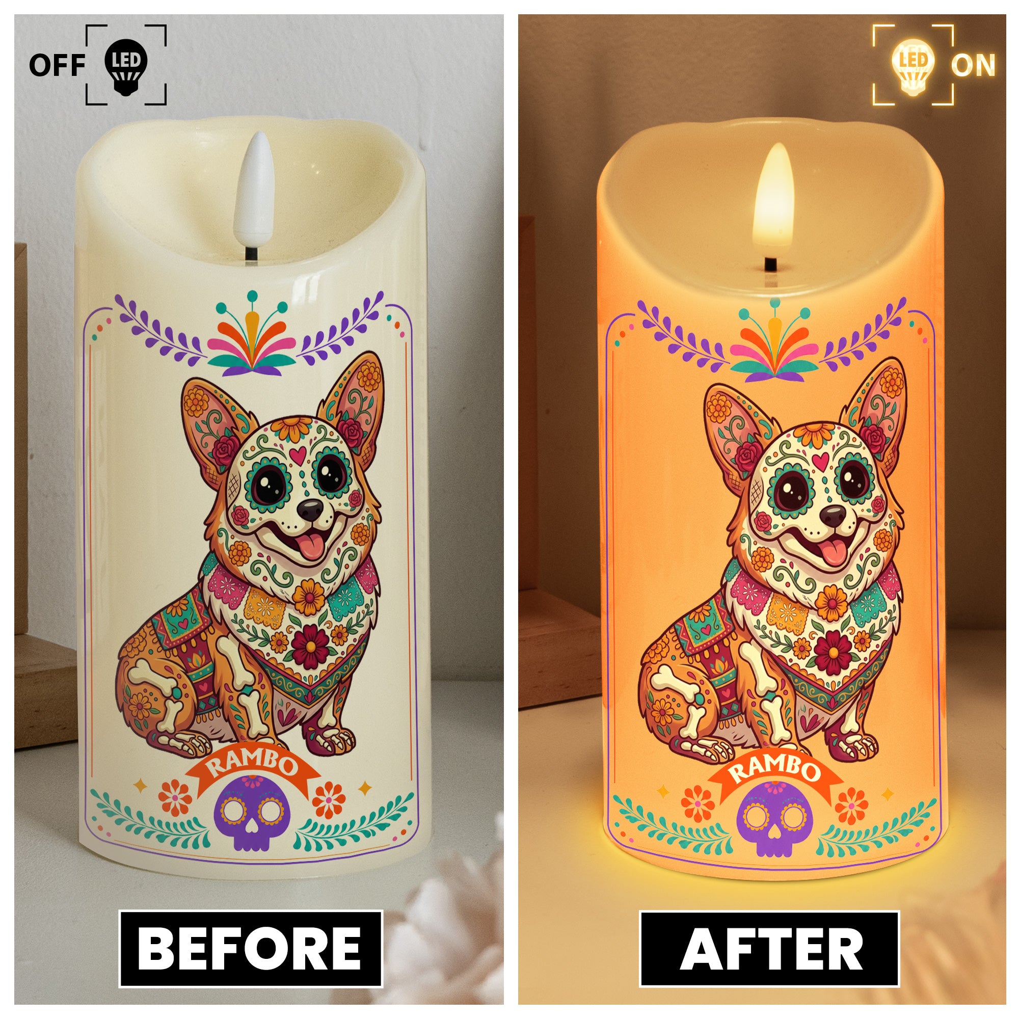 Custom-Pet-Portrait-Day-Of-The-Dead-Mexican-Hispanic-Style--Personalized-Candles-4