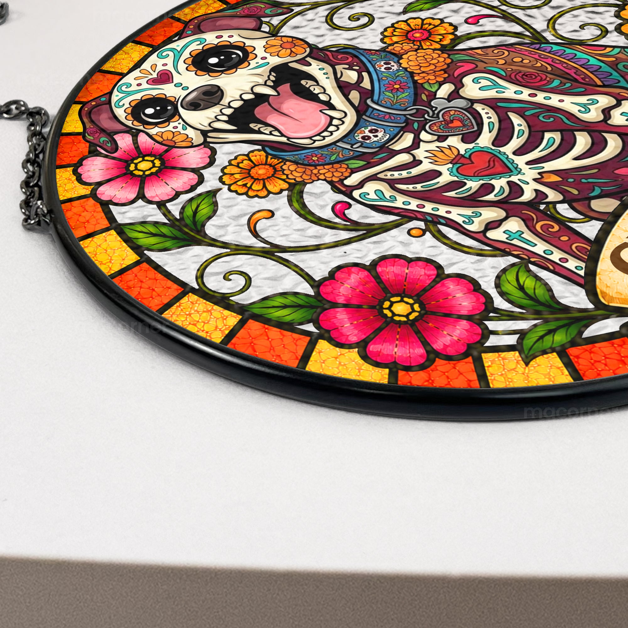 Custom-Pet-Portrait-Day-Of-The-Dead-Style-Personalized-Window-Hanging-Suncatcher-5
