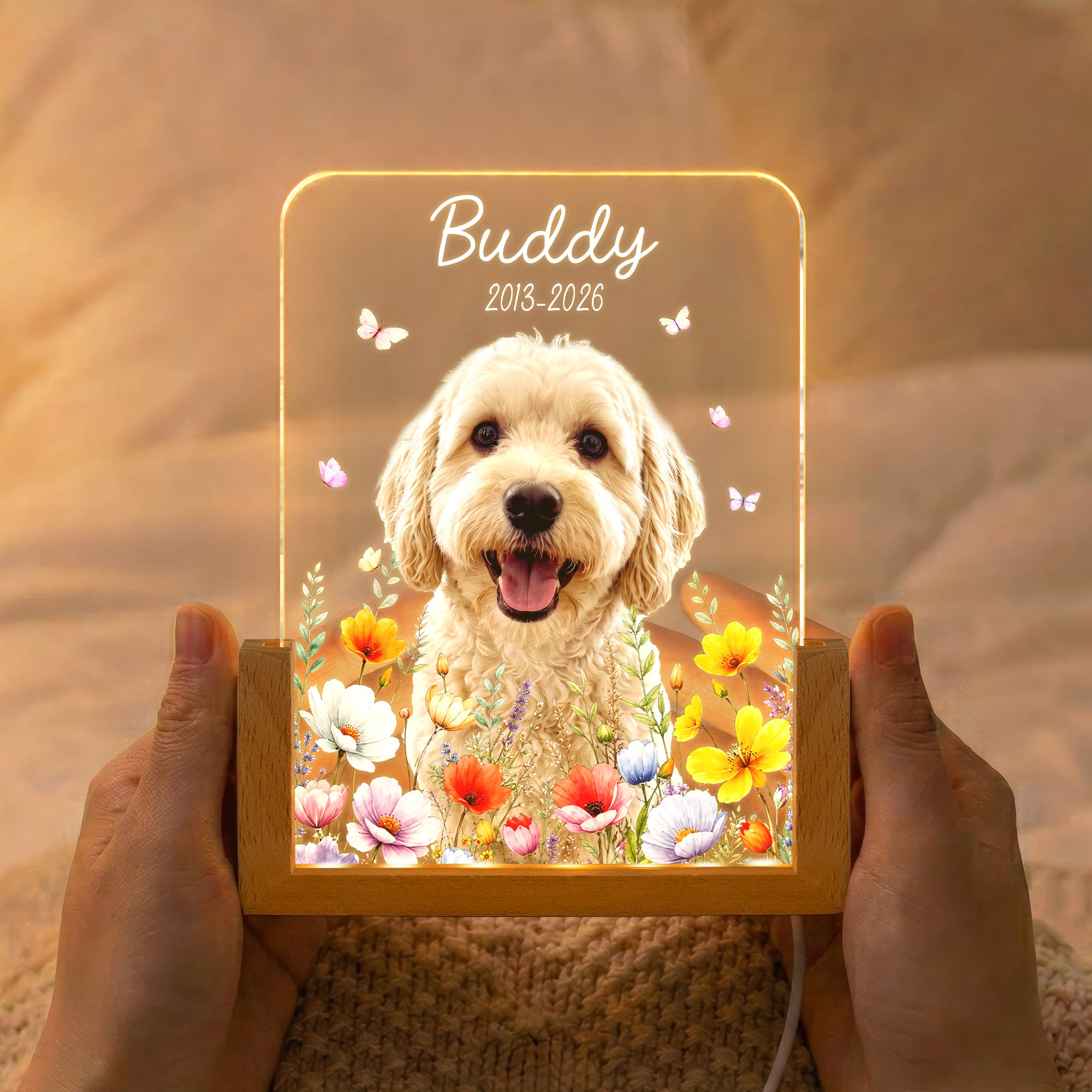 Custom-Pet-Portrait-Floral-Memorial-Gift-For-Pet-Owners-Personalized-Night-Light-2