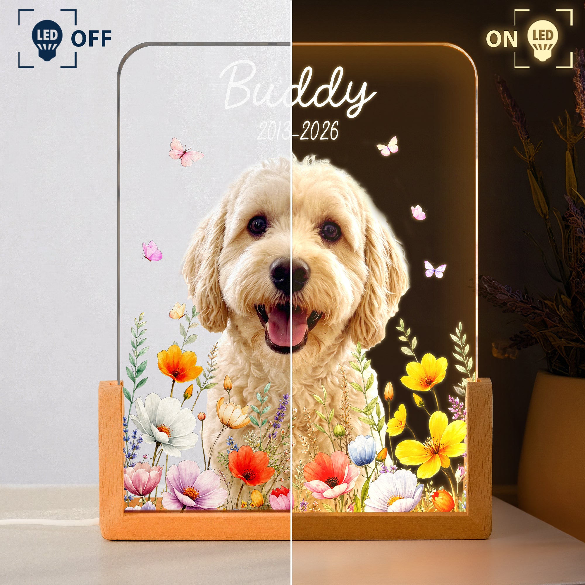 Custom-Pet-Portrait-Floral-Memorial-Gift-For-Pet-Owners-Personalized-Night-Light-3
