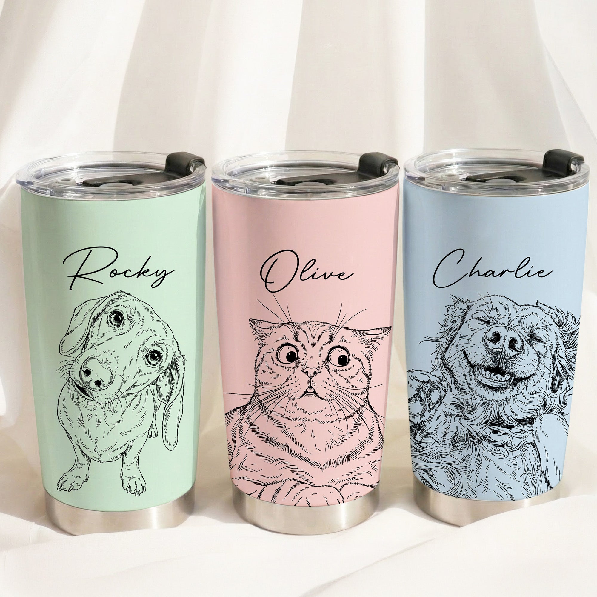 Custom-Pet-Portrait-Gift-For-Dog-Lover-Cat-Lover-Personalized-Tumbler-Cup-1
