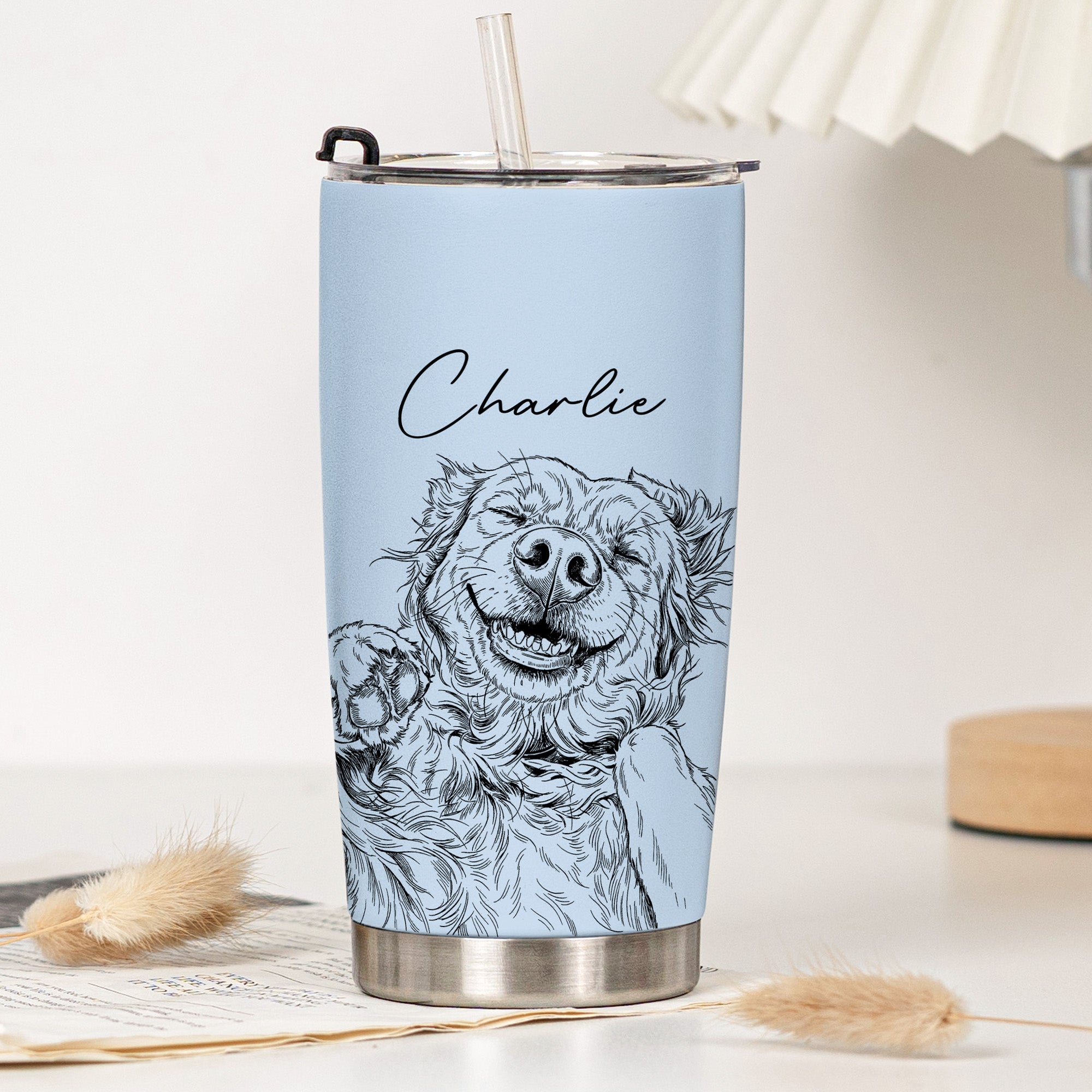 Custom-Pet-Portrait-Gift-For-Dog-Lover-Cat-Lover-Personalized-Tumbler-Cup-4