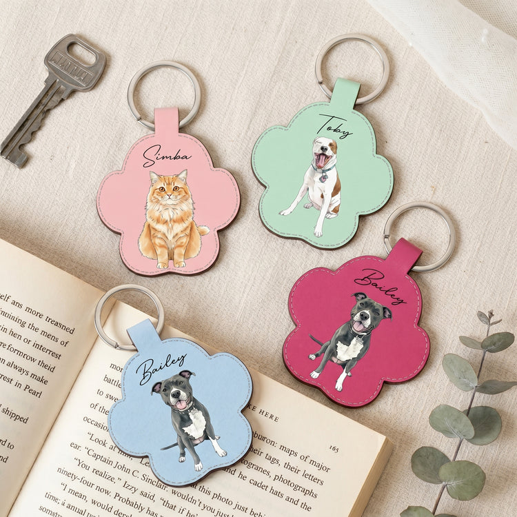Custom-Pet-Portrait-Gift-For-Dog-Lover-Cat-Lover-Watercolor-Personalized-Keychain-1
