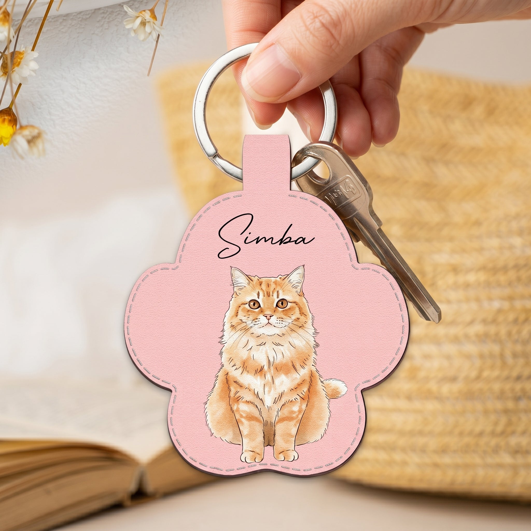 Custom-Pet-Portrait-Gift-For-Dog-Lover-Cat-Lover-Watercolor-Personalized-Keychain-5