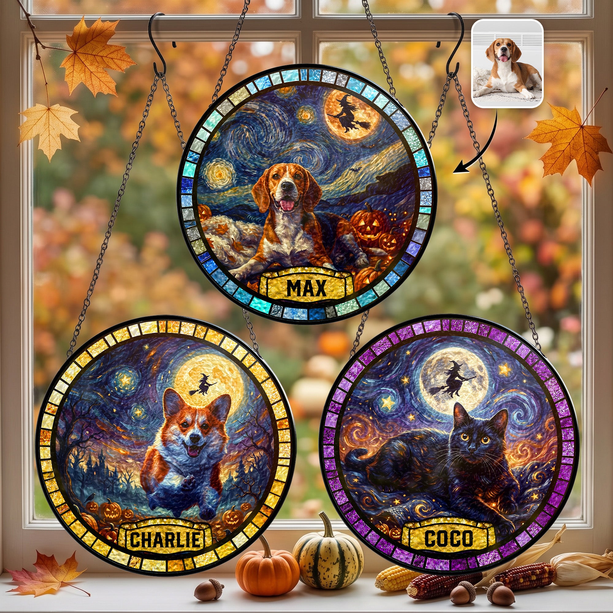 Custom-Pet-Portrait-Halloween-Van-Gogh-Art-Personalized-Window-Hanging-Suncatcher-1