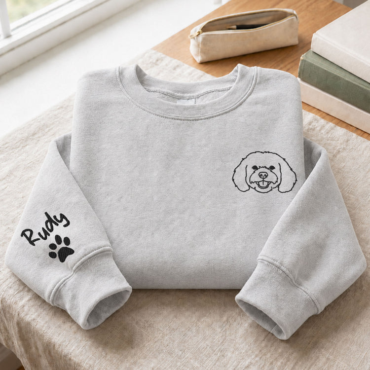 Custom-Pet-Portrait-Line-Art-Embroidered-Shirt-Personalized-Shirt