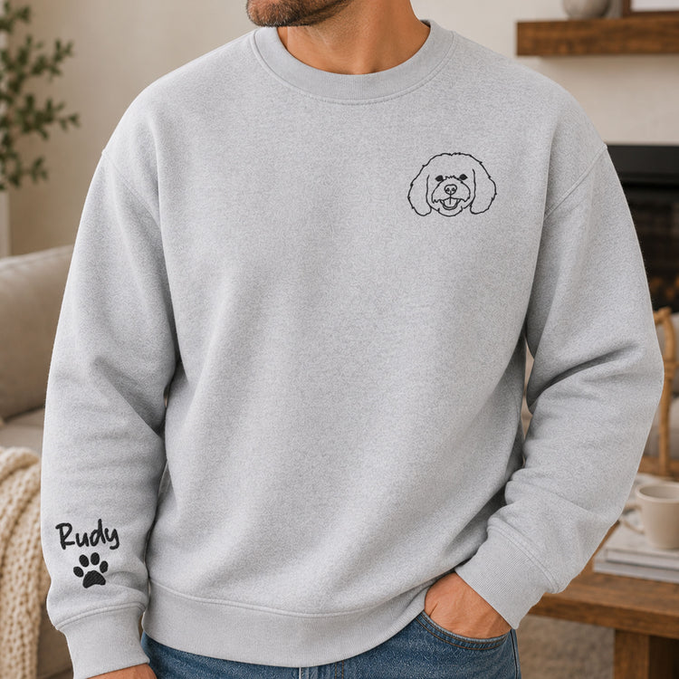 Custom-Pet-Portrait-Line-Art-Embroidered-Shirt-Personalized-Shirt