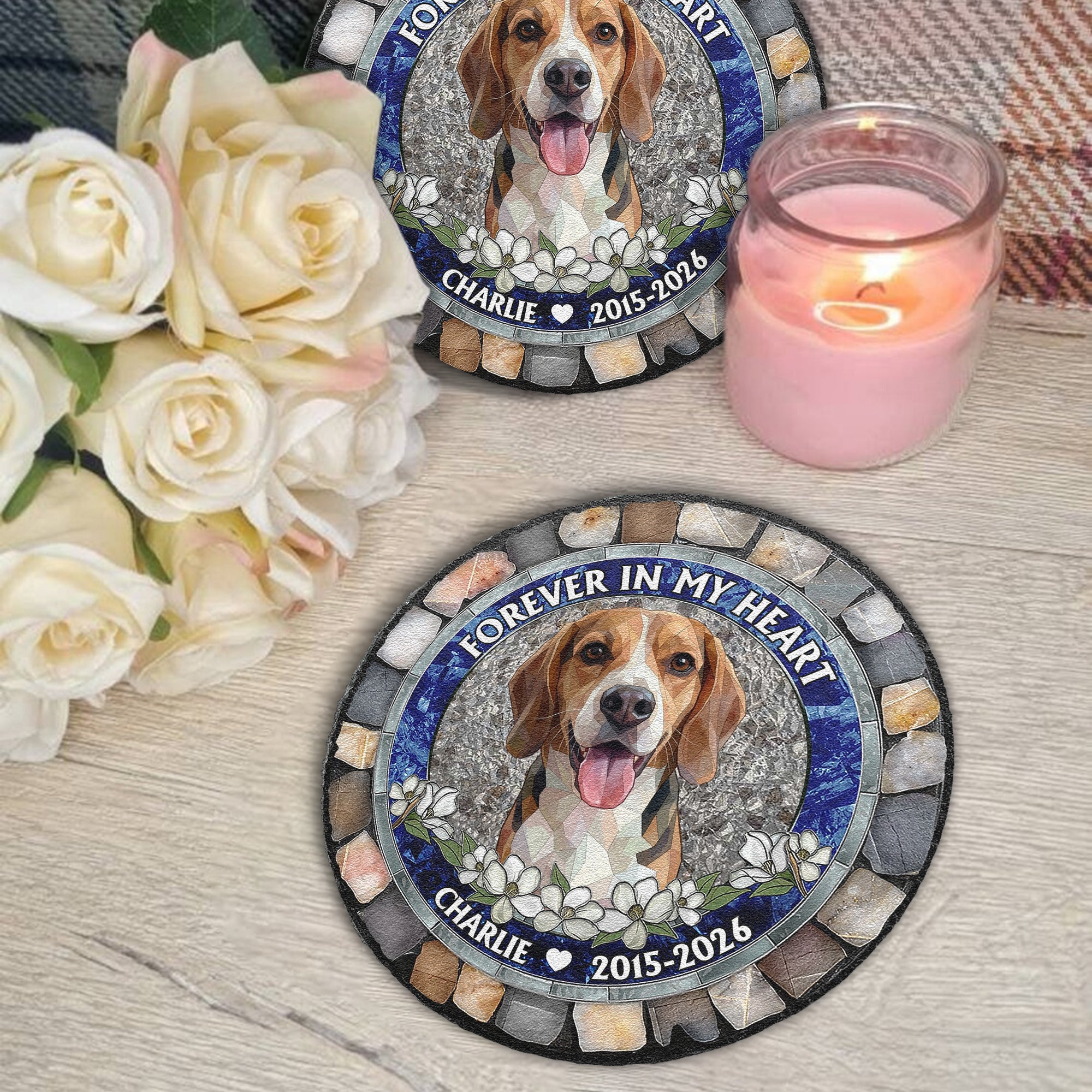 Custom-Pet-Portrait-Memorial-Gift-Forever-In-My-Heart-Stained-Glass-Style-Personalized-Garden-Stone-3