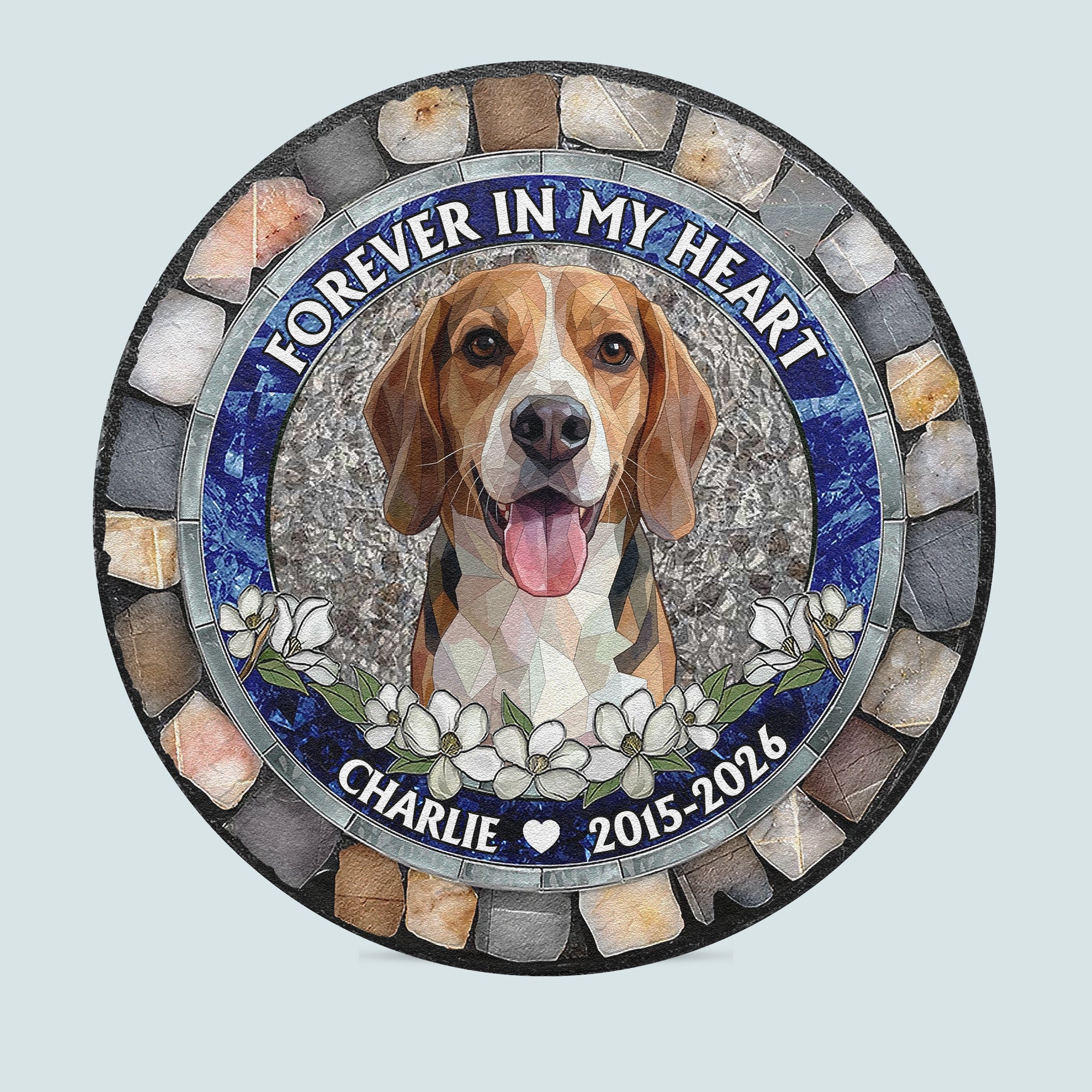 Custom-Pet-Portrait-Memorial-Gift-Forever-In-My-Heart-Stained-Glass-Style-Personalized-Garden-Stone-4