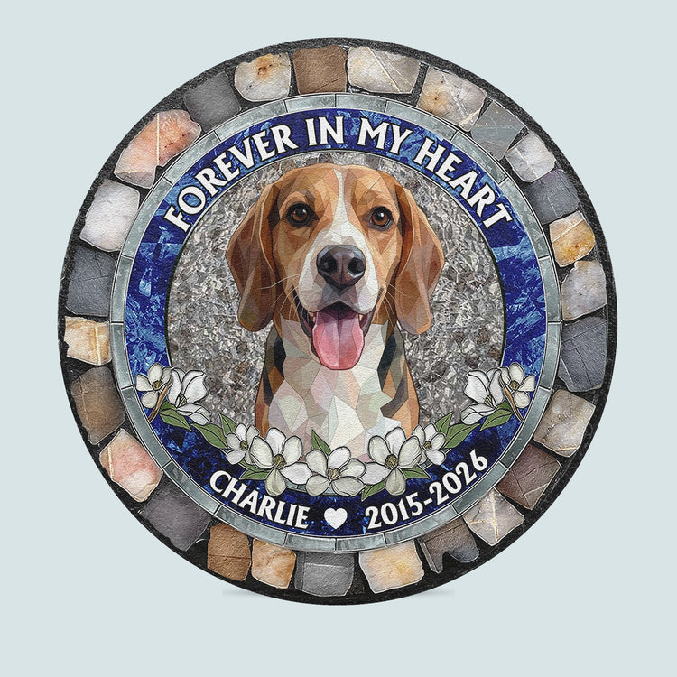 Custom-Pet-Portrait-Memorial-Gift-Forever-In-My-Heart-Stained-Glass-Style-Personalized-Garden-Stone-4