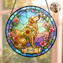 Custom-Pet-Portrait-Memorial-Sunflower-Personalized-Window-Hanging-Suncatcher-1