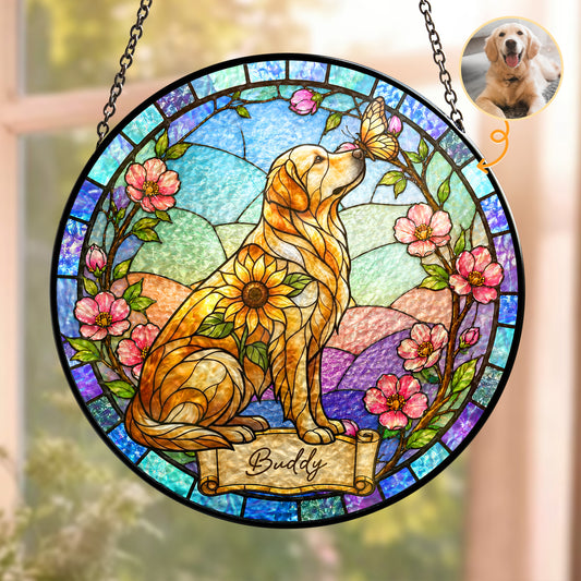 Custom-Pet-Portrait-Memorial-Sunflower-Personalized-Window-Hanging-Suncatcher-1