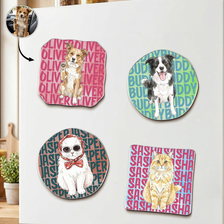 Custom-Pet-Portrait-&-Name-Colorful-Watercolor-Personalized-Magnet-1