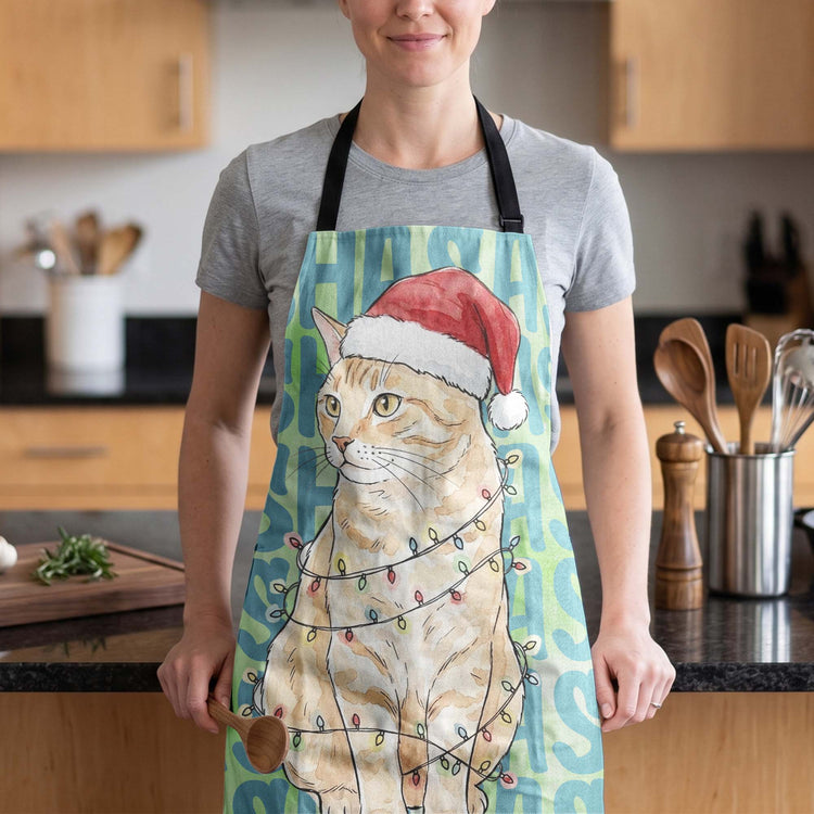 Custom-Pet-Portrait-&-Name-Watercolor-Style-Kitchen-Apron-For-Her-Personalized-Apron-6