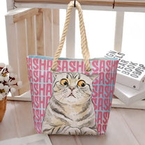Custom-Pet-Portrait-&-Name-Watercolor-Style-Personalized-Beach-Bag-5