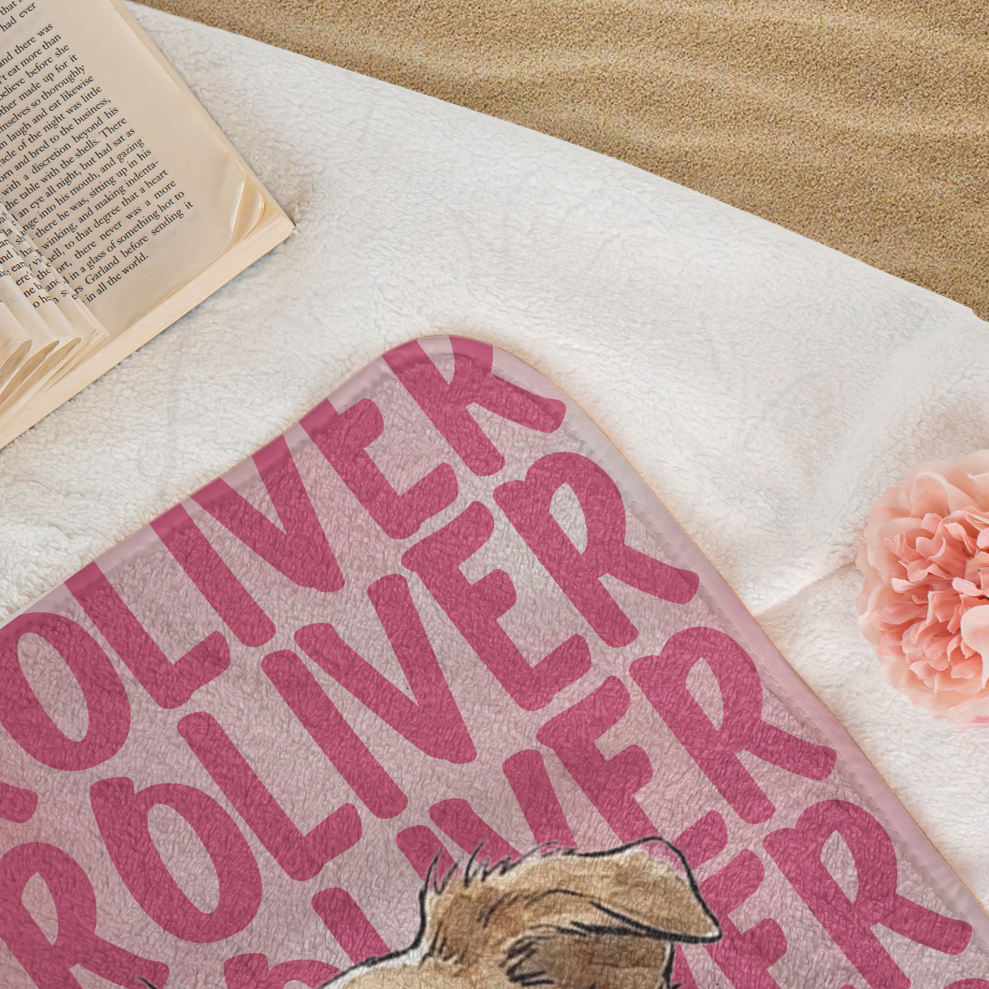 Custom-Pet-Portrait-&-Name-Watercolor-Style-Personalized-Beach-Towel-4