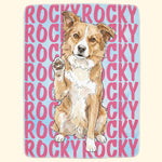 Custom-Pet-Portrait-&-Name-Watercolor-Style-Personalized-Blanket-3