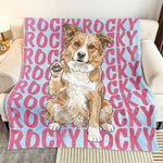 Custom-Pet-Portrait-&-Name-Watercolor-Style-Personalized-Blanket-5