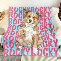 Custom-Pet-Portrait-&-Name-Watercolor-Style-Personalized-Blanket-5